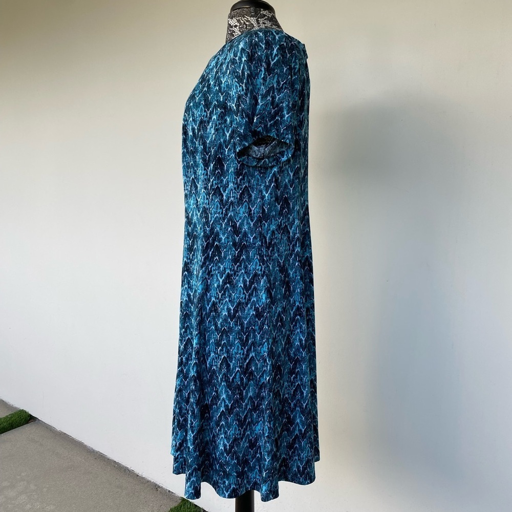 Blue Patterned Women's Dress size Woman 14 - Picture 3 of 4